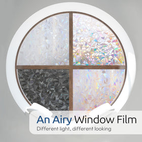Rabbitgoo rainbow window film 3D laser pattern enhances color when sun shines