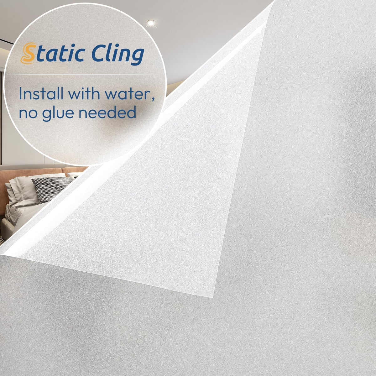 Rabbitgoo removable window film installs without glue and leaves no residue.