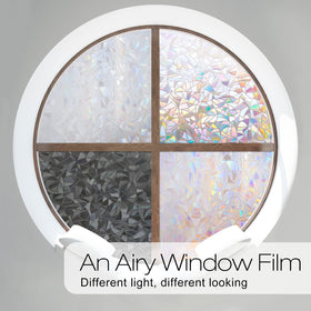 Rabbitgoo removable reusable window film for glass surfaces.