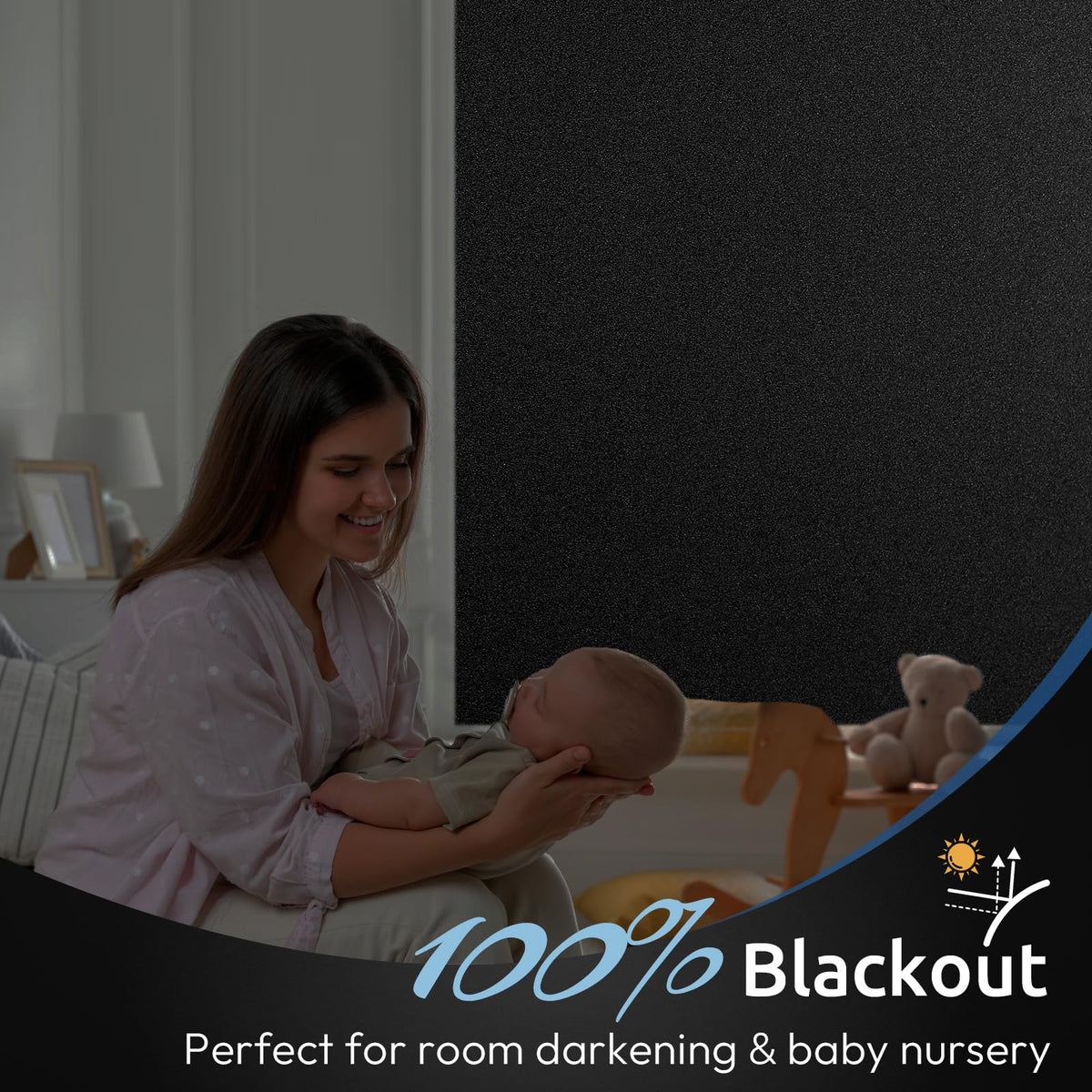 Rabbitgoo static cling on glass demonstrates easy, glue-free attachment