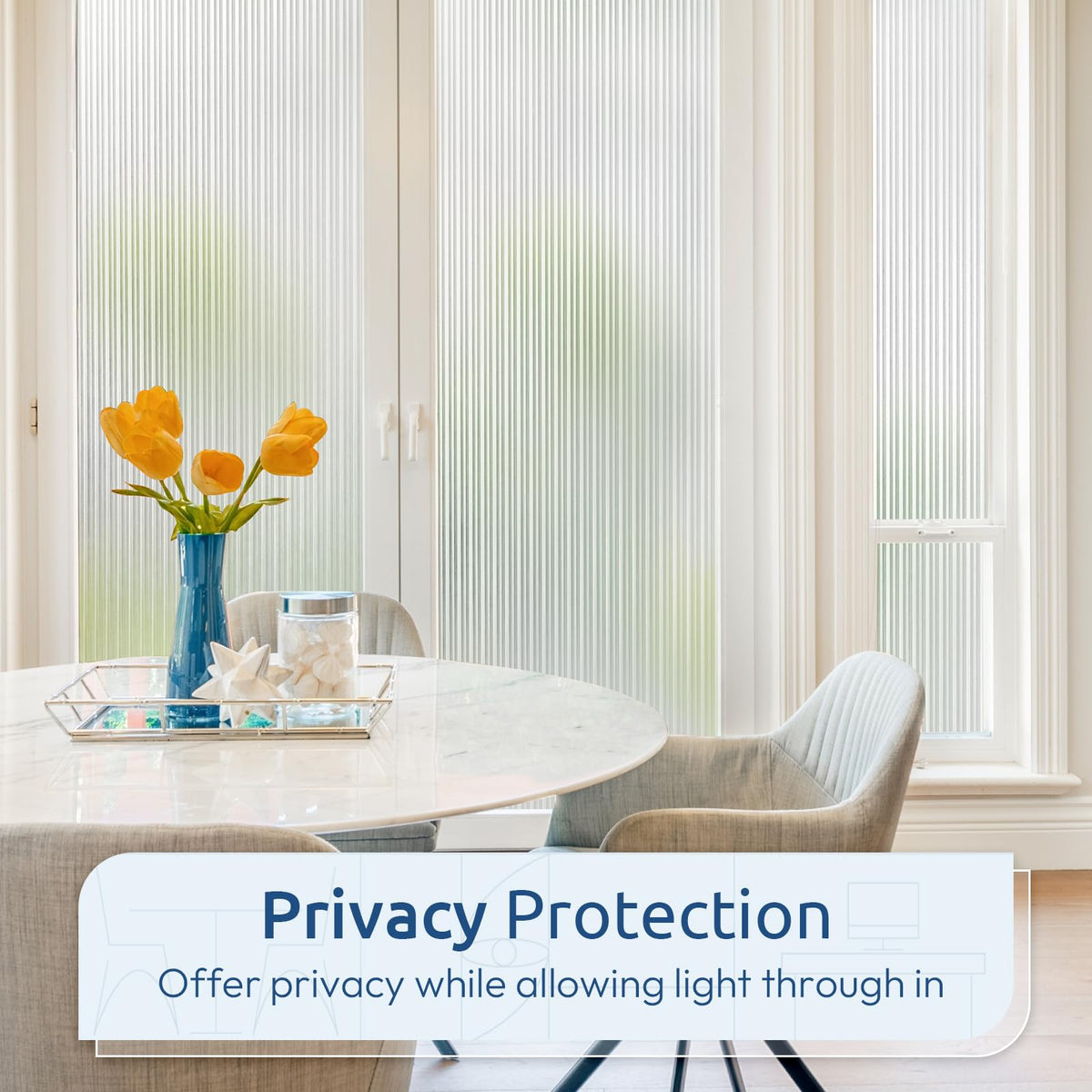 Rabbitgoo UV-blocking film helps protect furnishings from sun exposure.