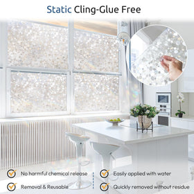 Rabbitgoo glue-free window film is easy to cut and install on flat glass.