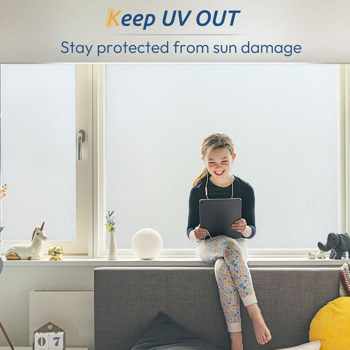 Rabbitgoo UV-block window film helps shield interior furnishings from fading.