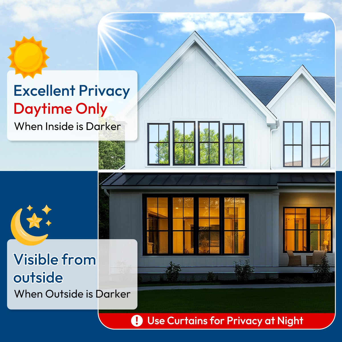 Rabbitgoo window film preserves clear outdoor view with strong adhesion