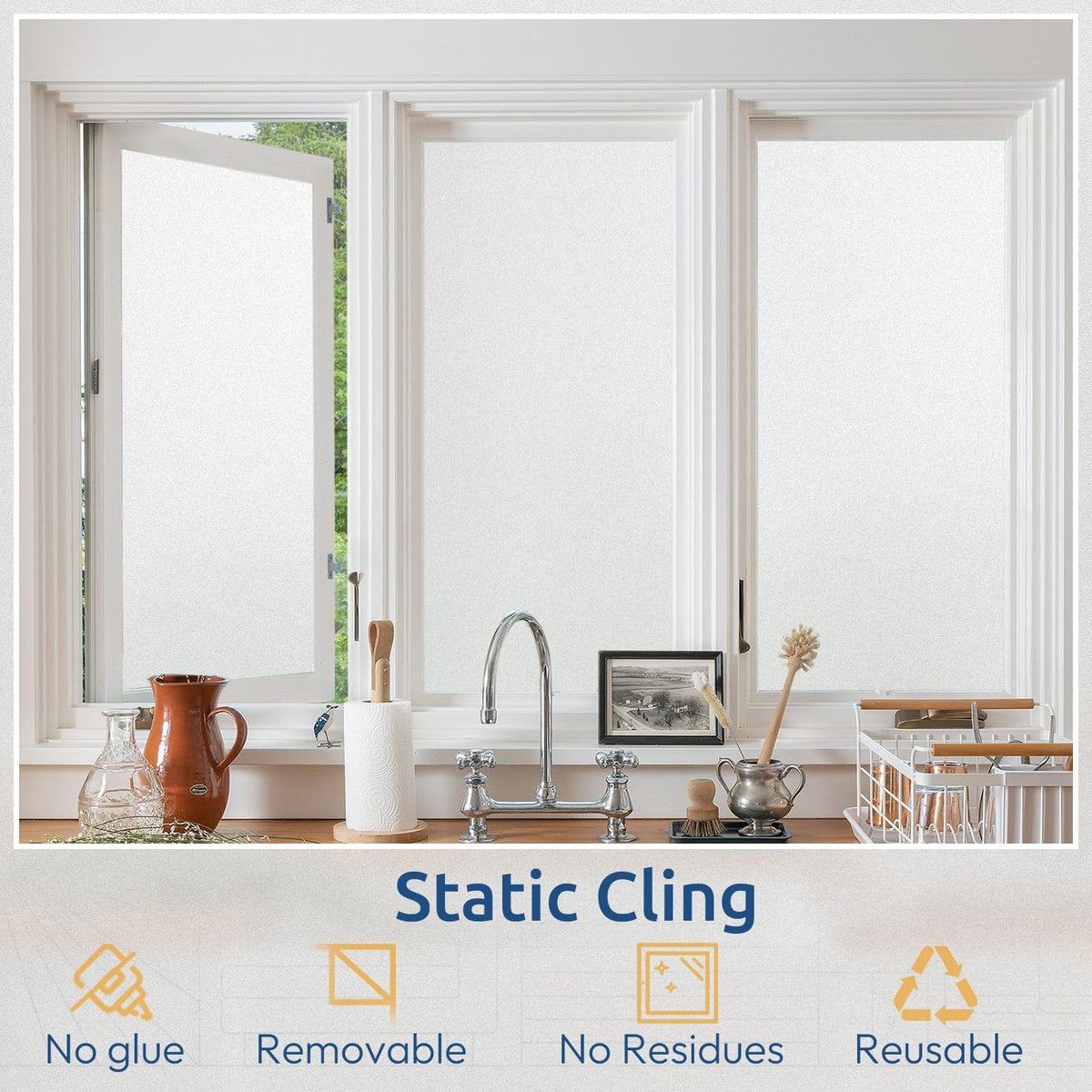 rabbitgoo Window Privacy Film easy-install makes setup quick and simple.
