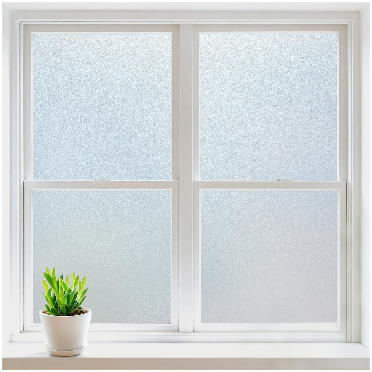 Rabbitgoo window privacy film with frosted glass texture preserves light while obscuring view.