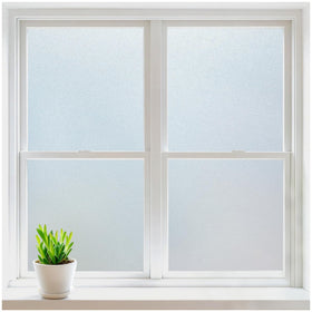 Rabbitgoo window privacy film with frosted glass texture preserves light while obscuring view.