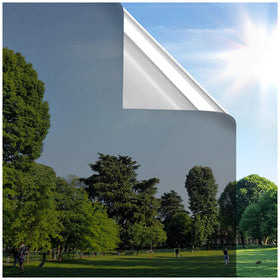 Rabbitgoo window privacy film with mirror tint reduces heat and increases daytime privacy.