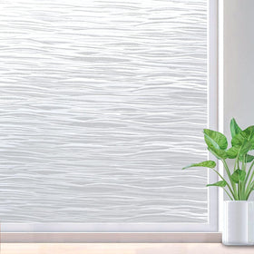 Rabbitgoo window privacy film with ocean waves adds soft light and semi-privacy.