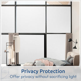 rabbitgoo Window Privacy Film UV-blocking shields interiors from sun glare.