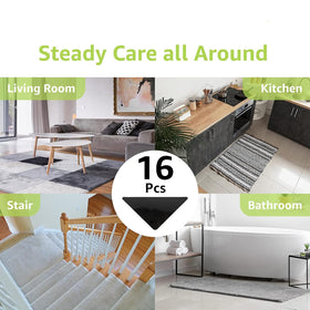Rabenda dual-side stickers simplify installation for secure rug placement.