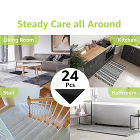 Rabenda rug grippers on hardwood floor delivering strong adhesion for safety.