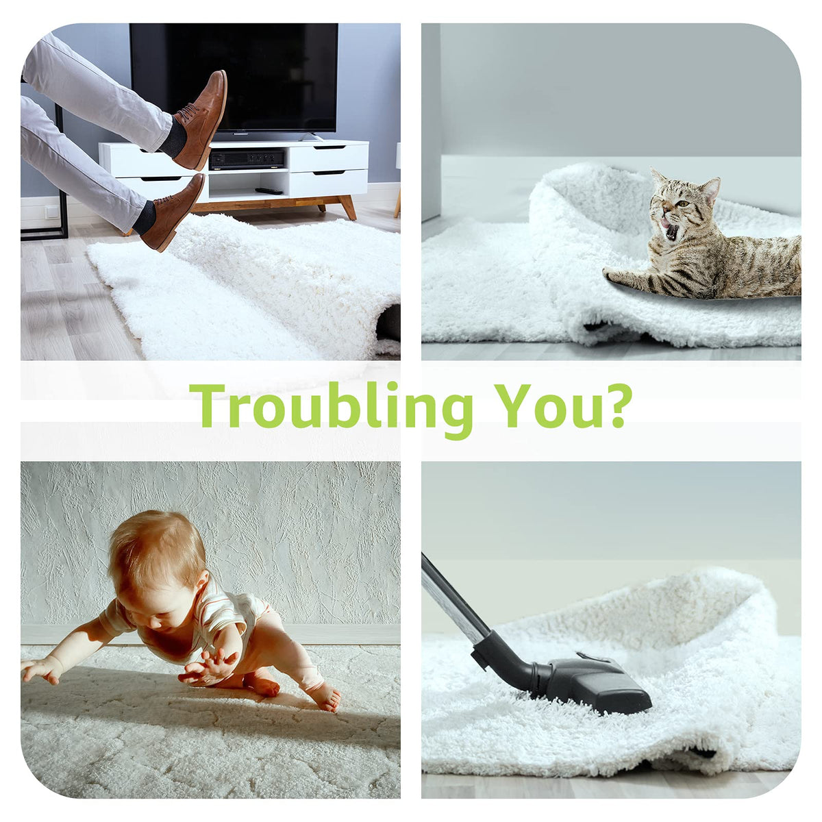 Rabenda thin-hidden rug tape stays invisible while keeping rugs flat.
