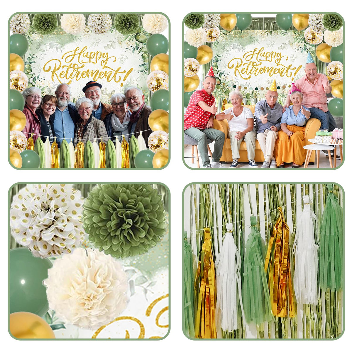 Racenaf sage green tissue pom poms add texture
