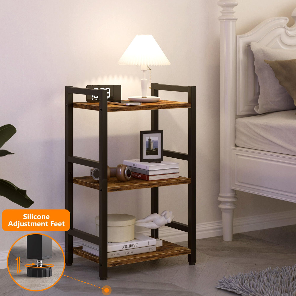 RAGIFEN rustic wood shelves blend industrial charm with practical storage.