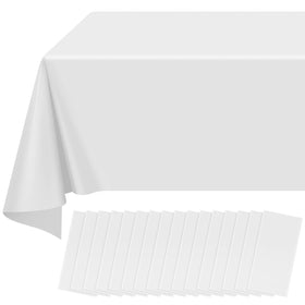 Ragnhild 16 pack white rectangle tablecloths for 54 by 108 inch tables, ready for parties