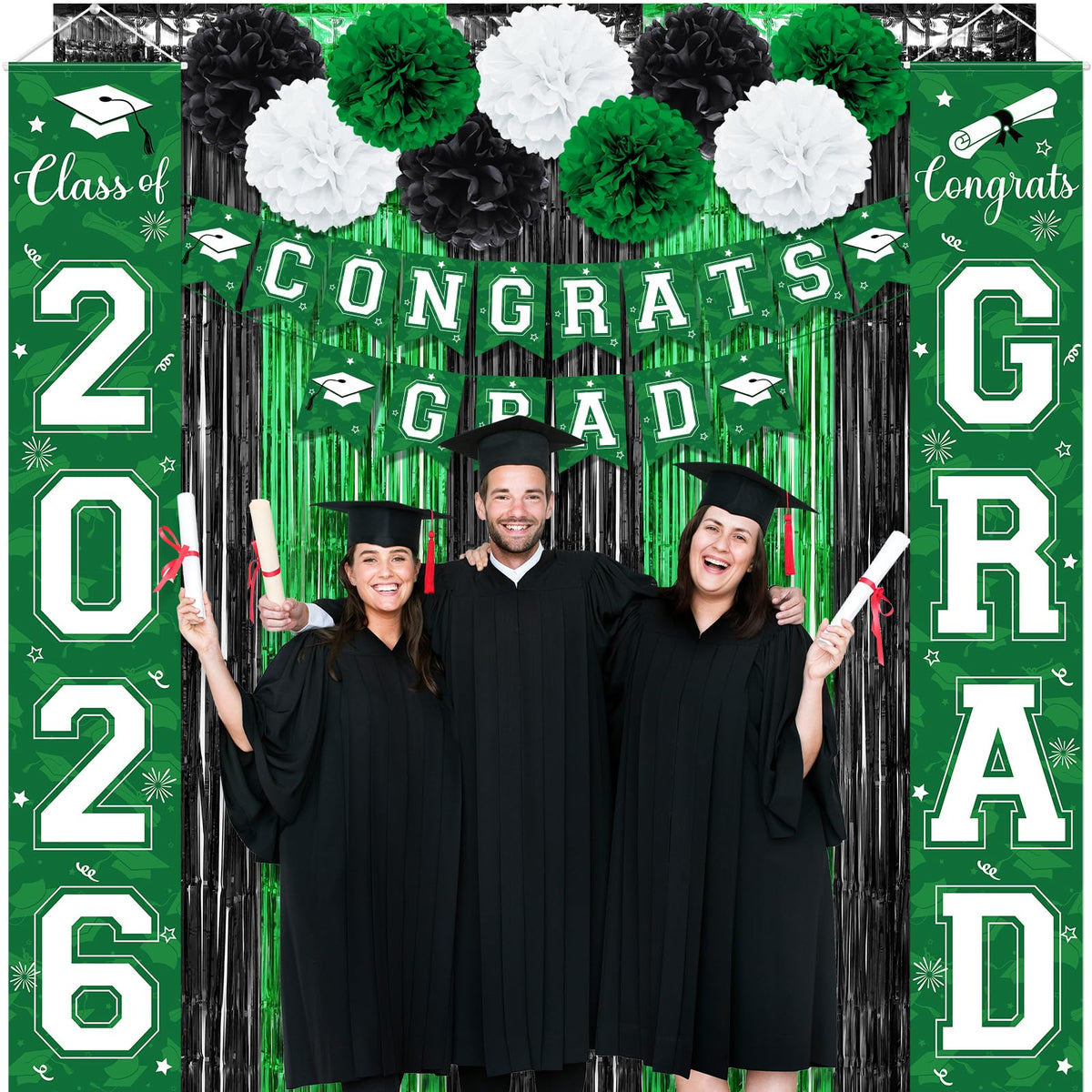Ragnhild 2026 green foil balloons elevate the center of attention with festive glow