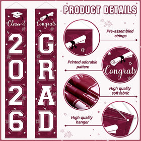 Ragnhild congrats grad banner, easy to hang for photos and stage backdrops.