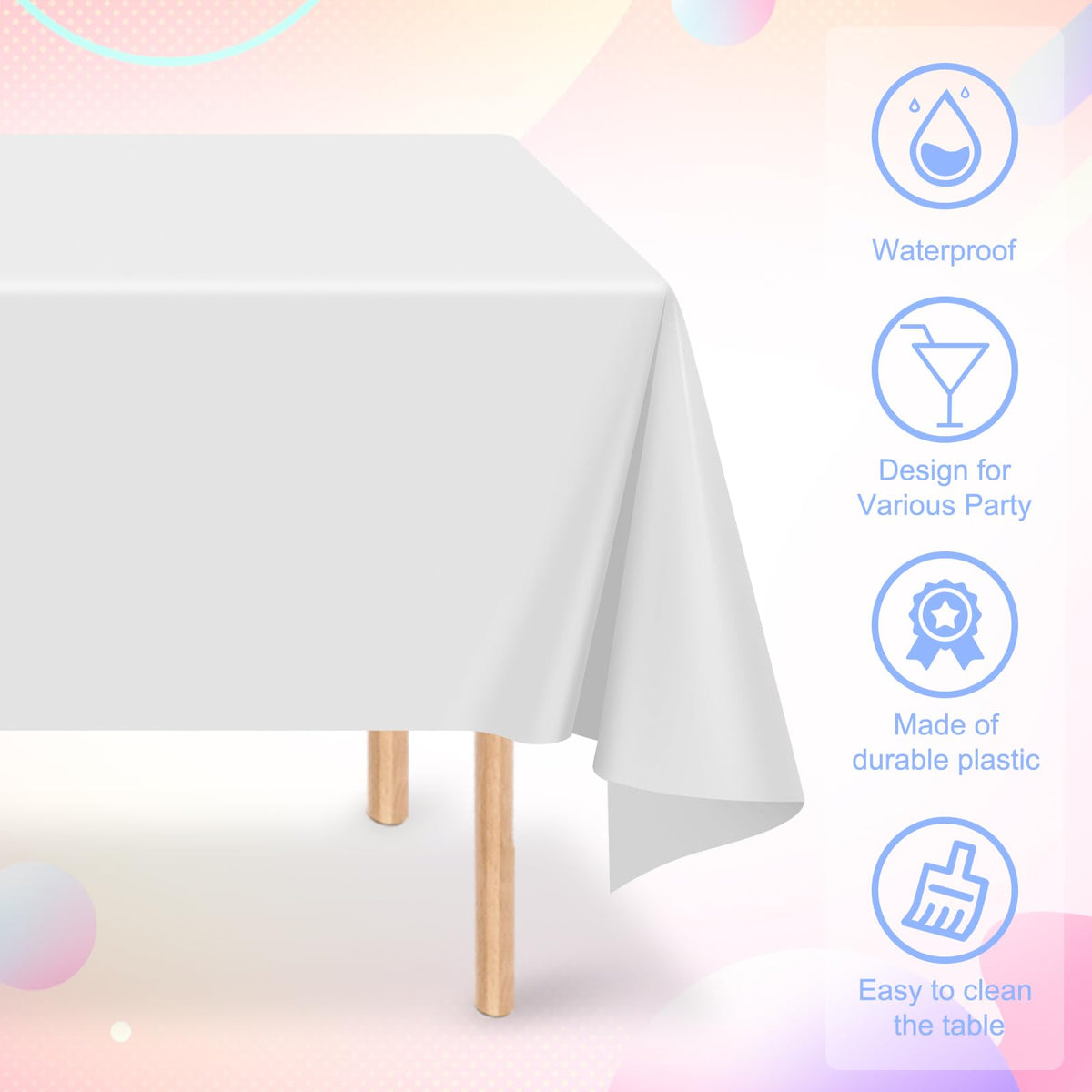 Ragnhild durable plastic tablecloth offering lightweight protection