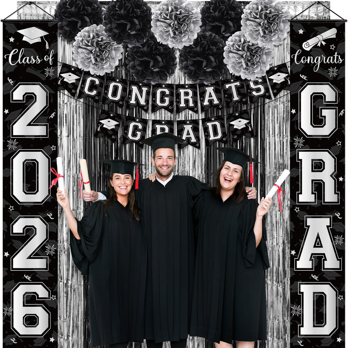Ragnhild 2026 silver foil balloons create a celebration focal point