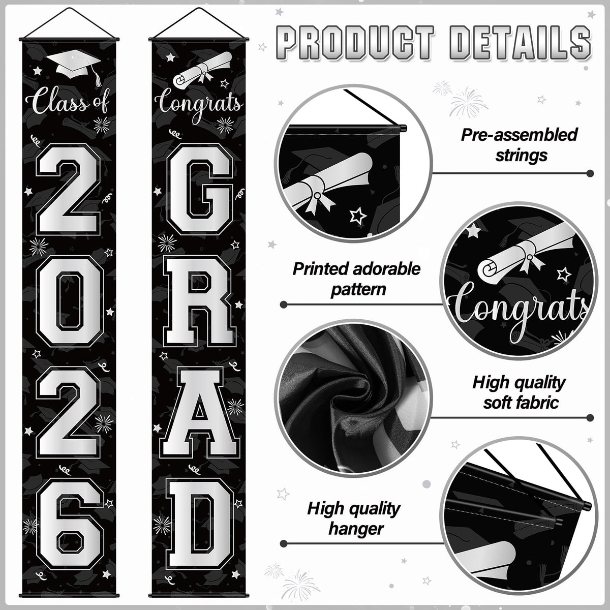 Ragnhild black and silver foil curtain adds elegant room drama