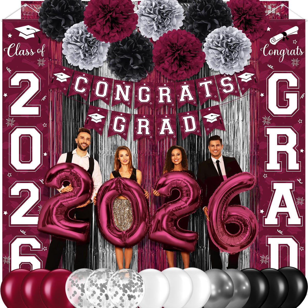 Ragnhild grad banner congrats, perfect for party photos and entryway decor.