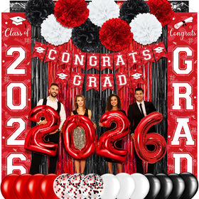 Ragnhild Grad banner porch sign enhances photo-ready graduation decor