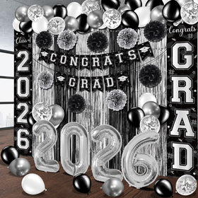Ragnhild latex balloons in black silver white offer versatile decor options