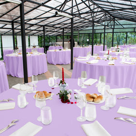 Ragnhild 16-pack lavender tablecloth packaging shown for storage and purchase convenience.