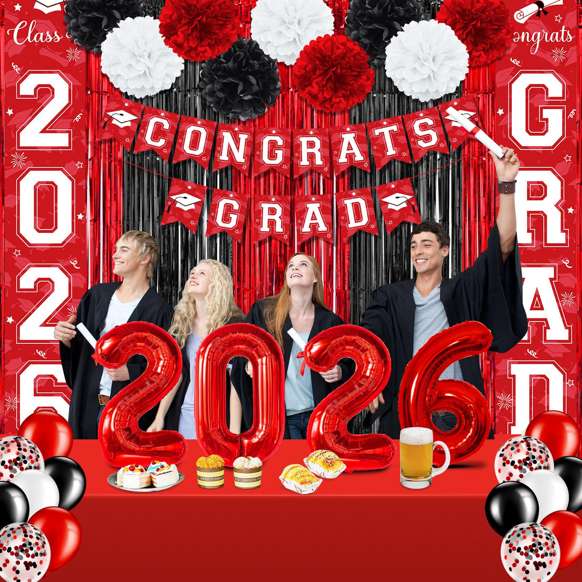 Ragnhild mortarboard diploma decor adds classic graduation symbols