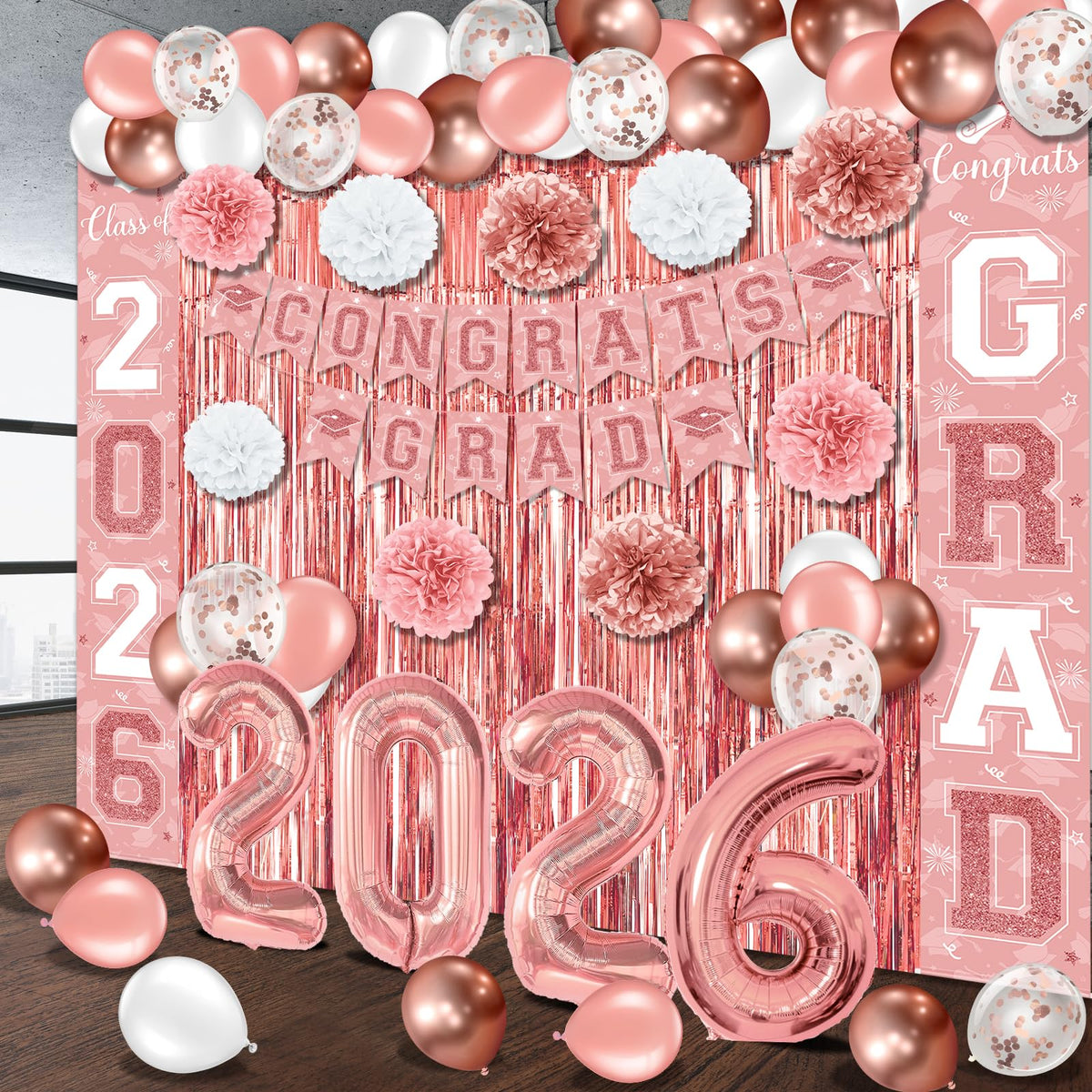 Ragnhild paper flower balls bring texture and color to graduation receptions