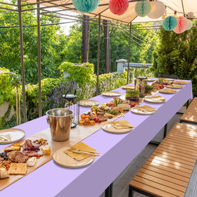 Ragnhild lavender tablecloth decor setup enhancing theme ambiance