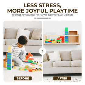 Rahima modern minimalist design adds warm wood tone to any space