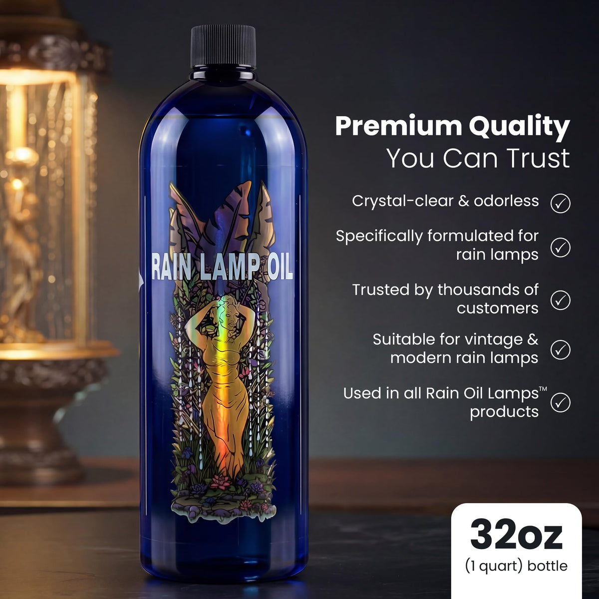 RAIN OIL LAMPS LLC Rain Oil 32 oz Drakeol 35 bottle for steady rain lamp display