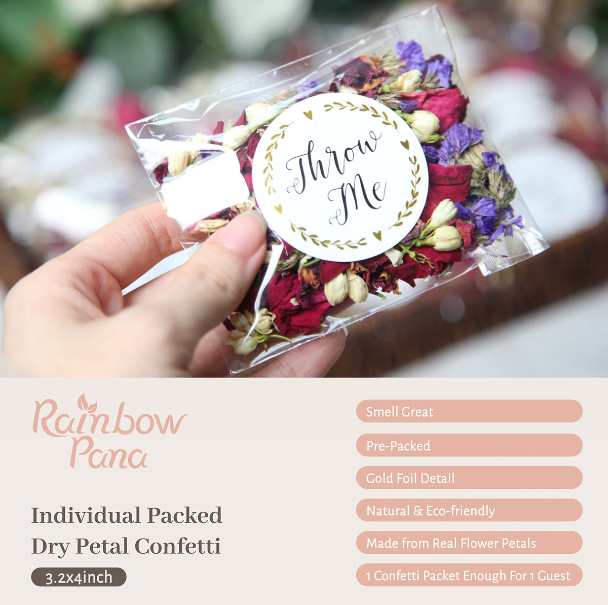 RainbowPana wedding confetti petals add color to ceremony photos