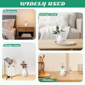 Rainmae white vases pair with pampas grass and dried stems in modern interiors.