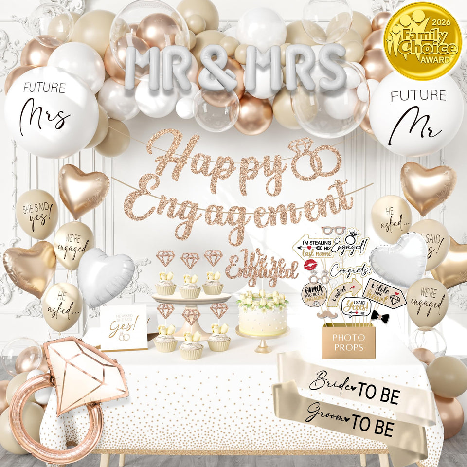 RainMeadow 261pc engagement kit package view with complete decorations.
