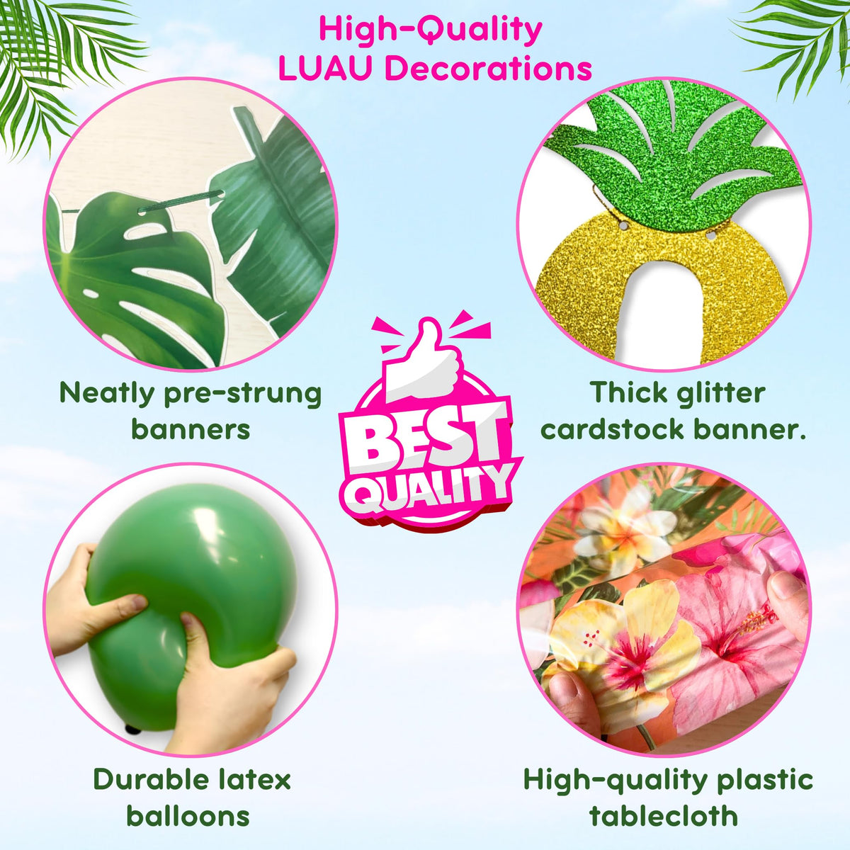 RainMeadow aloha disposable plates cups and napkins coordinate dining.