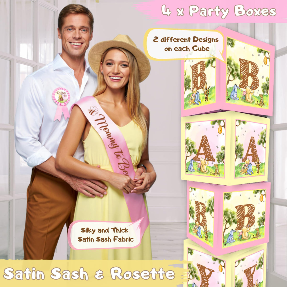 RainMeadow baby boxes with letters help organize gifts and keepsakes