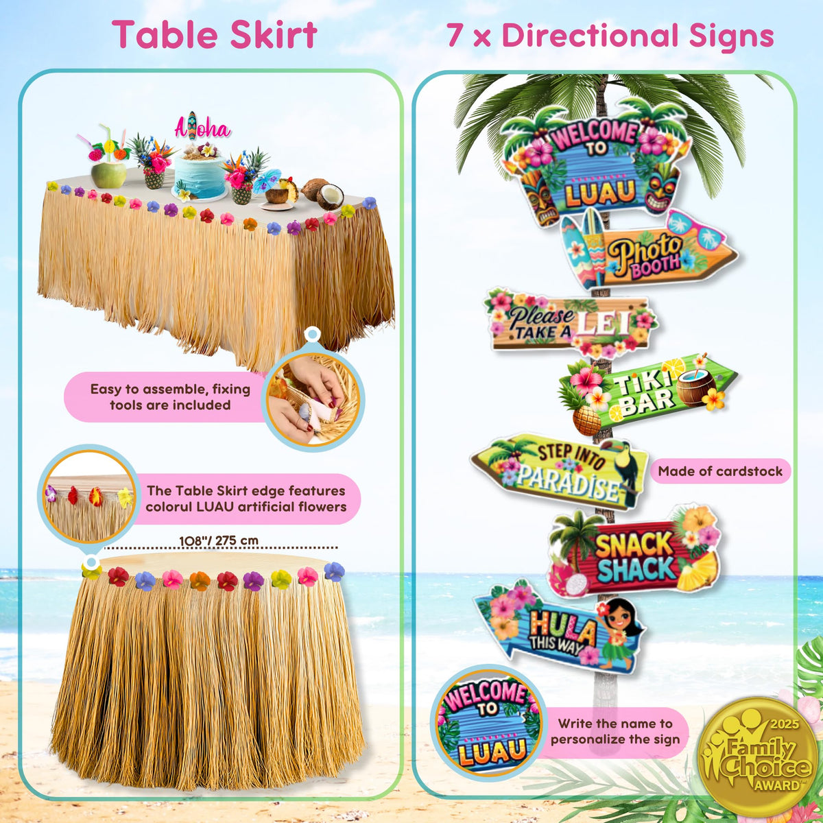 RainMeadow cake toppers add festive tiki charm to treats.
