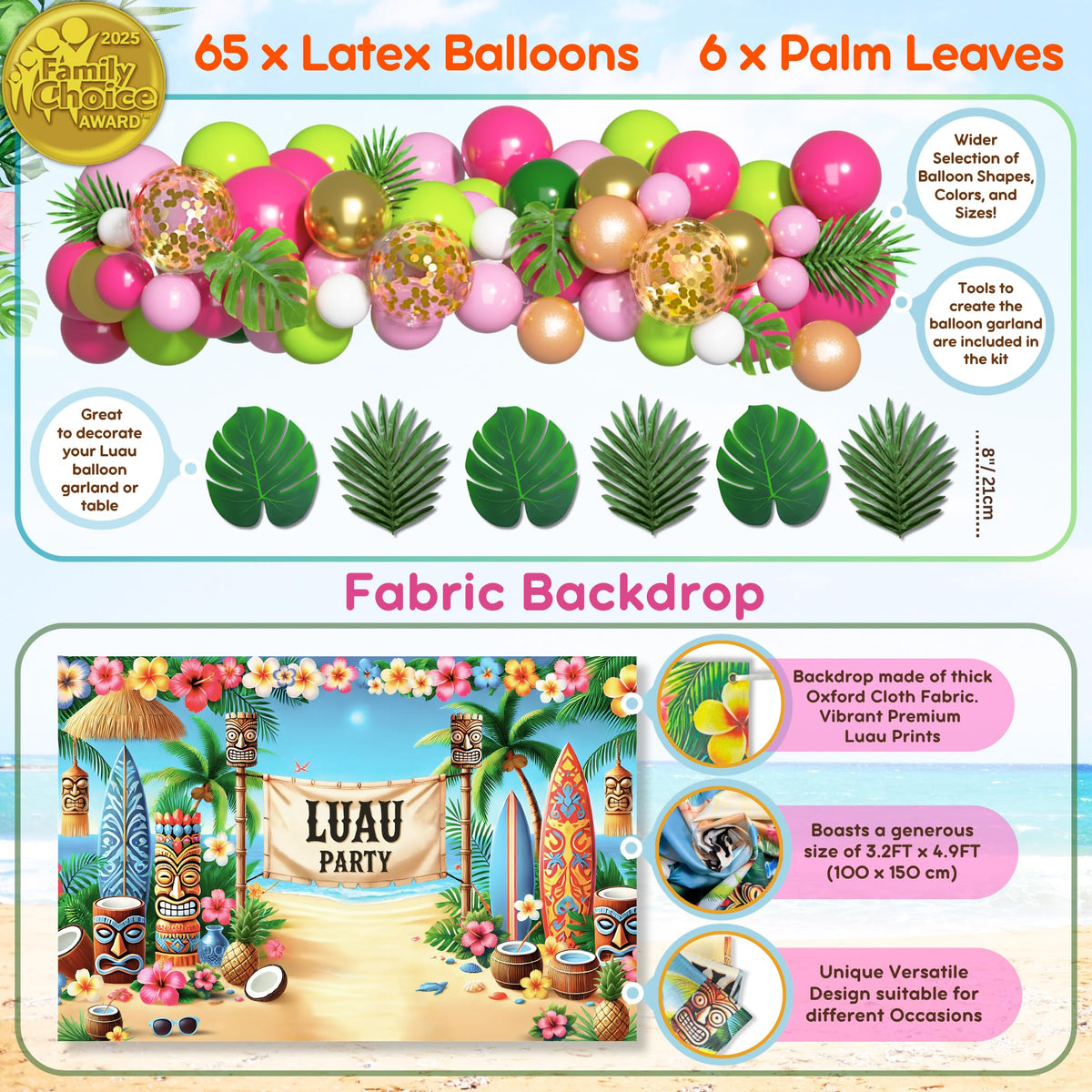 RainMeadow cloth backdrop creates immersive tropical atmosphere for photos.