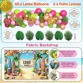 RainMeadow cloth backdrop creates immersive tropical atmosphere for photos.