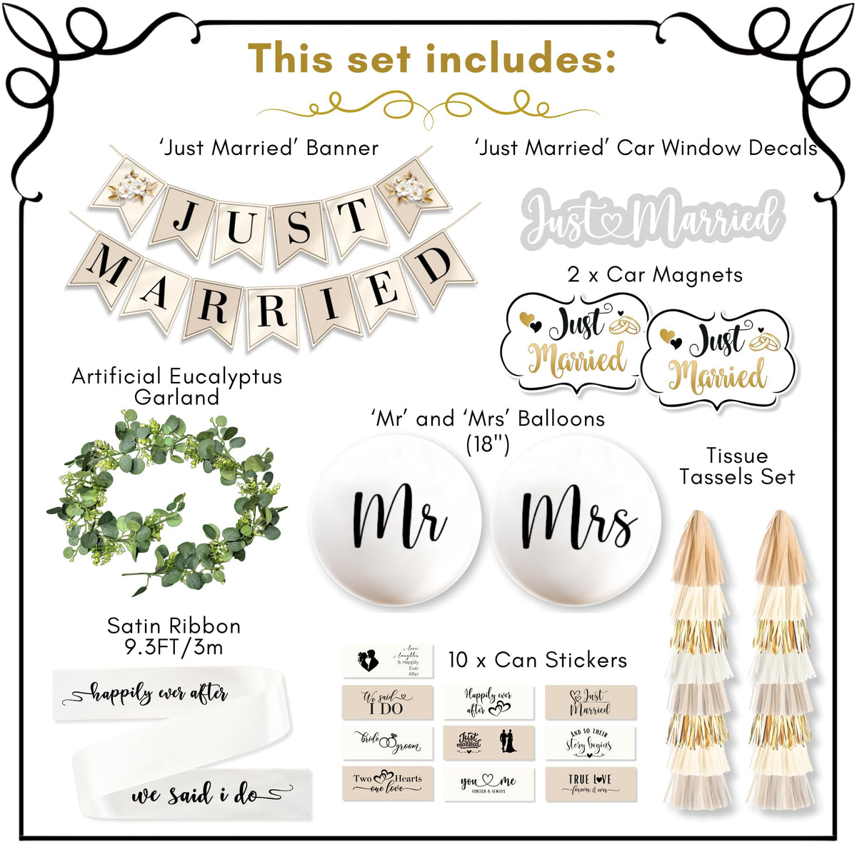 RainMeadow decorative signs highlighting wedding celebration