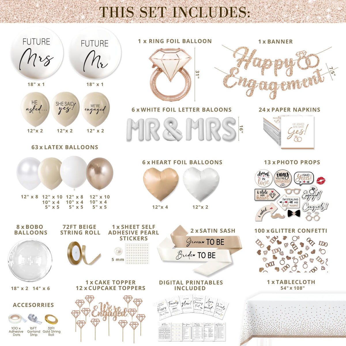 RainMeadow diamond ring balloon detail adds a festive focal point.