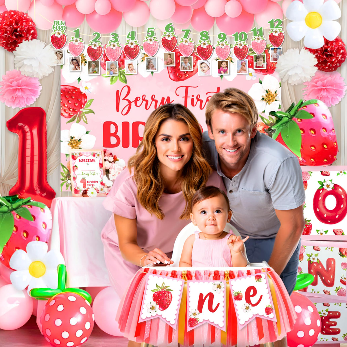 RainMeadow high chair tutu with berry theme boosts cute portraits.