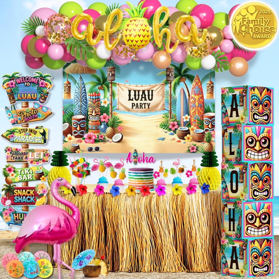 RainMeadow luau balloons set with vibrant color for tropical party scenes.