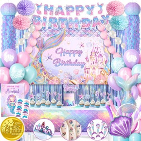 RainMeadow mermaid-backdrop creates a magical party photo backdrop.