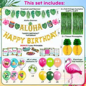 RainMeadow pink flamingo foil balloon serves as a dramatic centerpiece.