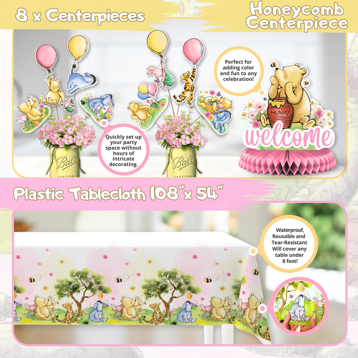 RainMeadow cupcake toppers add Pooh-inspired whimsy to treats.