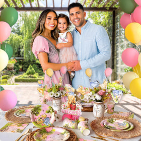 RainMeadow pink Winnie cups keep beverages organized for guests.